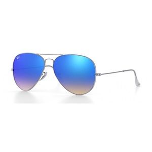 Brand New! Ray-Ban aviators blue flash/brown
